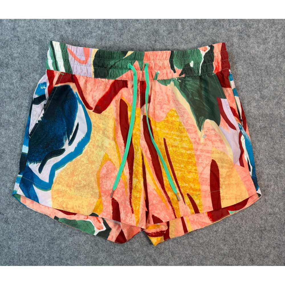 Calia Womens Abstract Print Active Shorts Multi-Color Elastic Waist S
